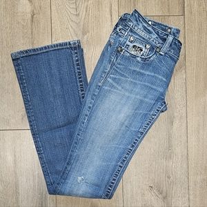 Lightly Worn- MISS ME JEANS - Low-Rise Embellished Bootcut Jeans- Size 27